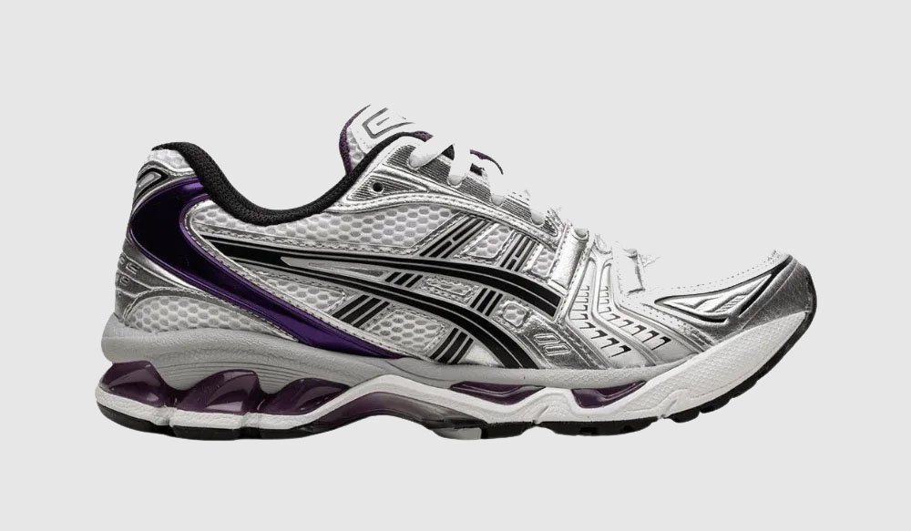 A- (28) ASICS Gel-Kayano 14 White Dark Grape - נעלי אסיקס – תמונה 1