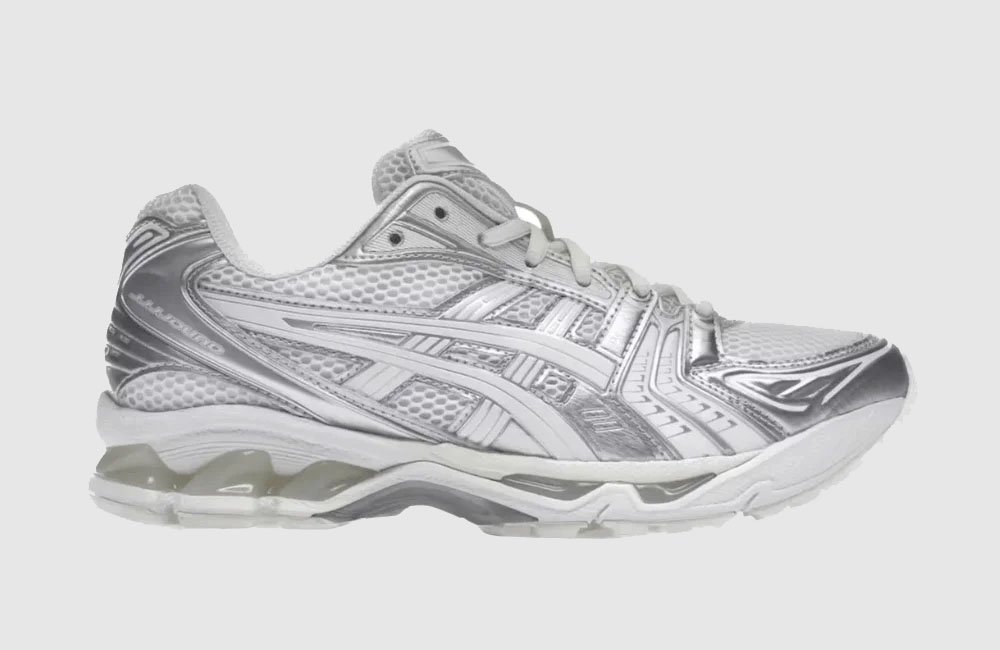 B (44) Asics Gel Kayano 14 Silver White - נעלי אקסיקס – תמונה 1
